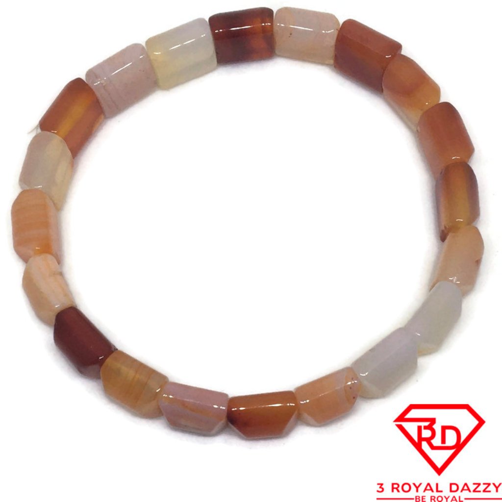 Square Multi Color Glass Crystal Elastic Bracelet